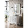 James Martin Vanities Athens 30in Single Vanity, Glossy White w/ 3 CM Carrara White Top E645-V30-GW-3CAR